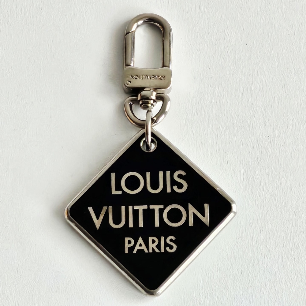 Louis Vuitton Silver & Black Damier Clark Bag Charm